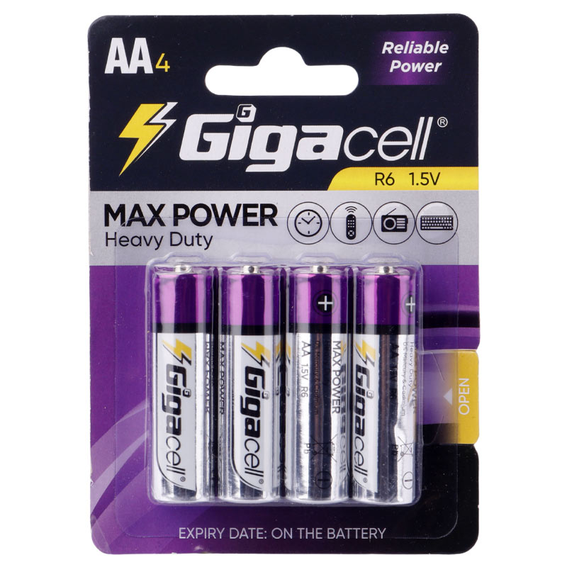 باتری چهارتایی قلمی Gigacell Max Power Heavy Duty R6 1.5V AA