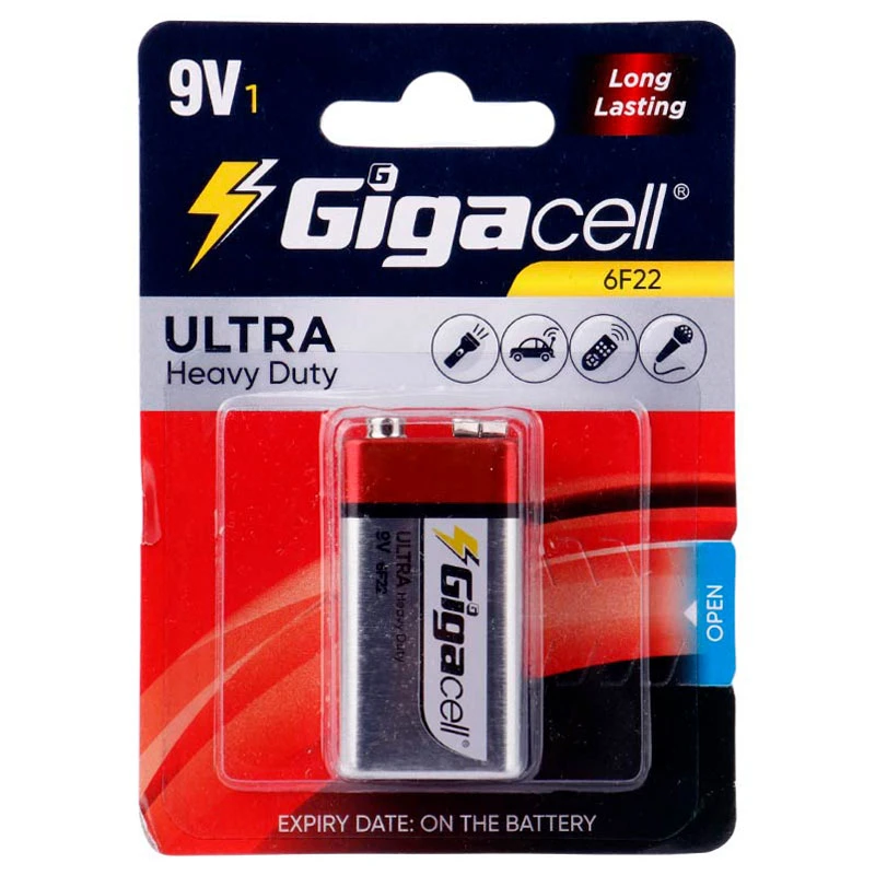 باتری کتابی 9 ولت گیگاسل Ultra Heavy Duty 6F22