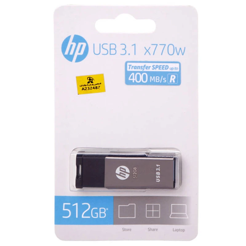 فلش 512 گیگ اچ پی HP X770W USB3.1