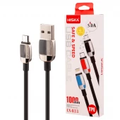 کابل میکرو یو اس بی فست شارژ 5 آمپر هیسکا LX-833 طول 1 متر