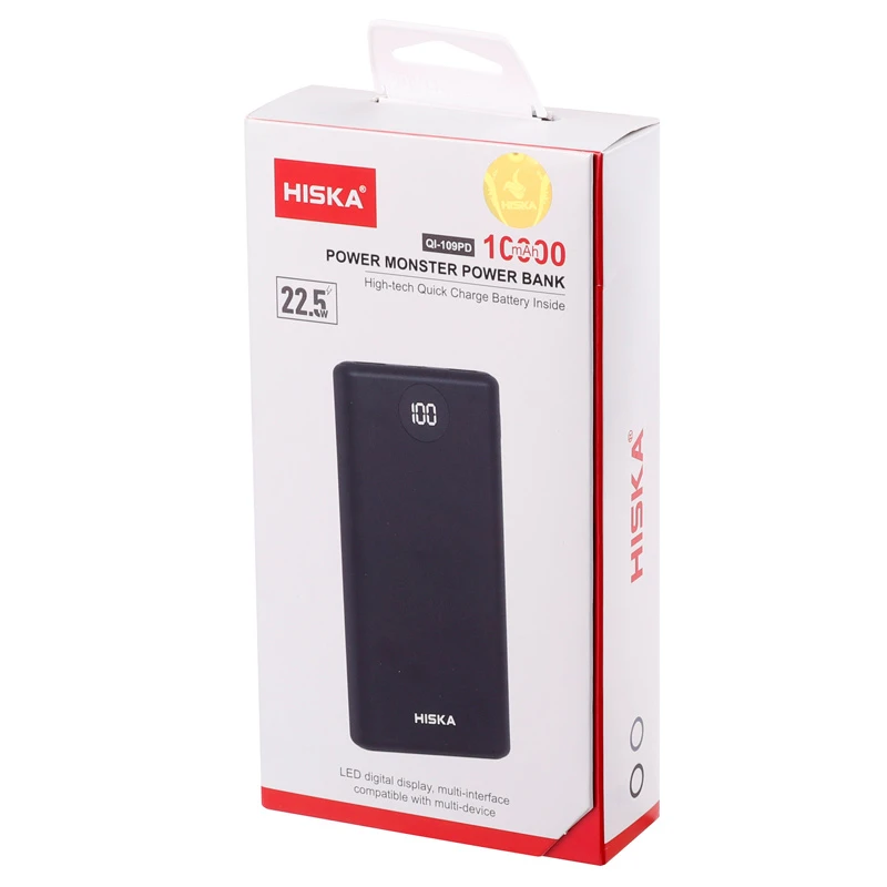 پاور بانک فست شارژ 10000 هیسکا Hiska QI-109PD PD 22.5W