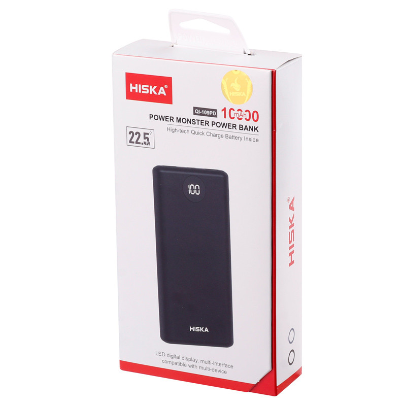 پاور بانک فست شارژ 10000 هیسکا Hiska QI-109PD PD 22.5W