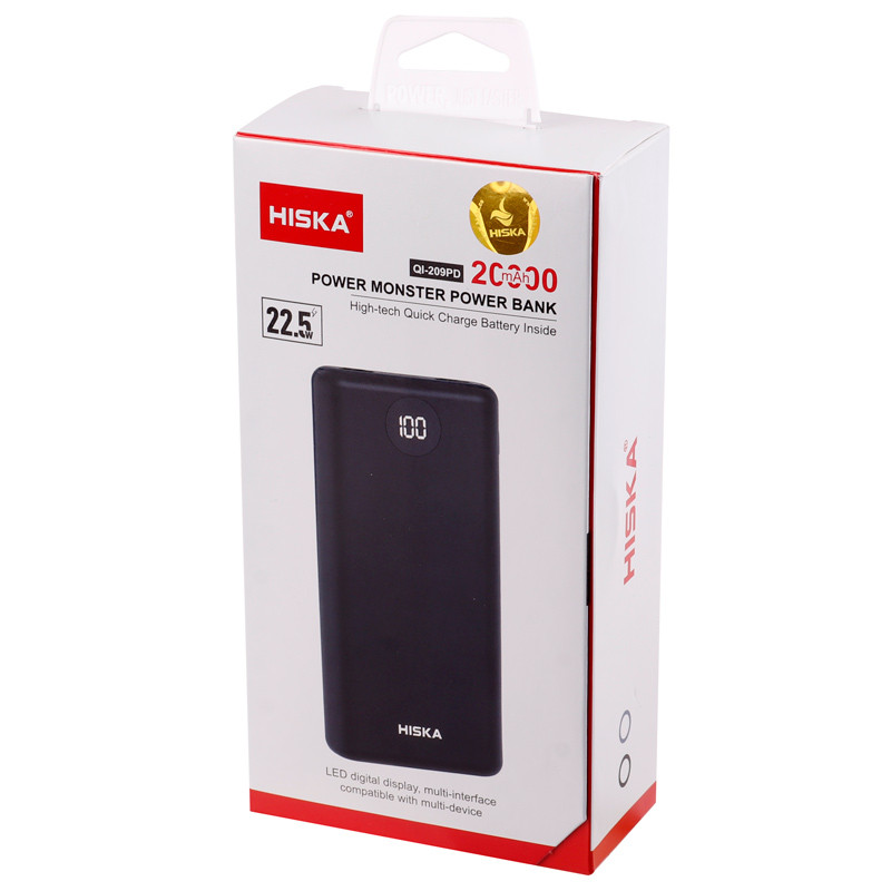 پاور بانک فست شارژ 20000 هیسکا Hiska QI-209PD PD 22.5W