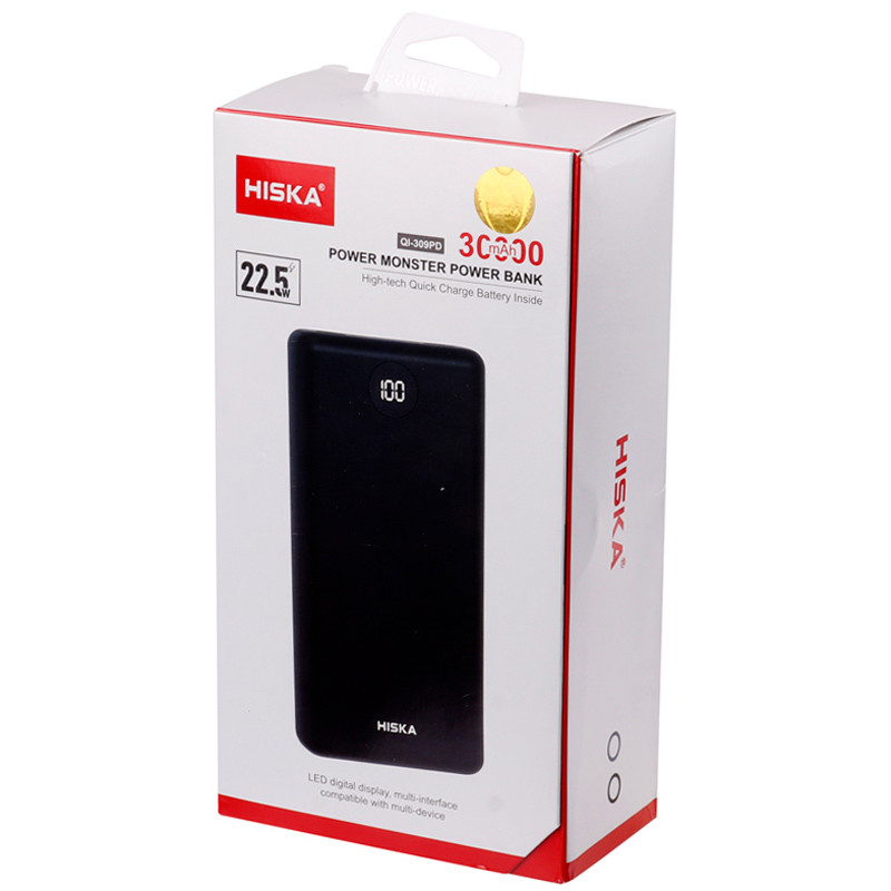 پاور بانک فست شارژ 30000 هیسکا Hiska QI-309PD PD 22.5W