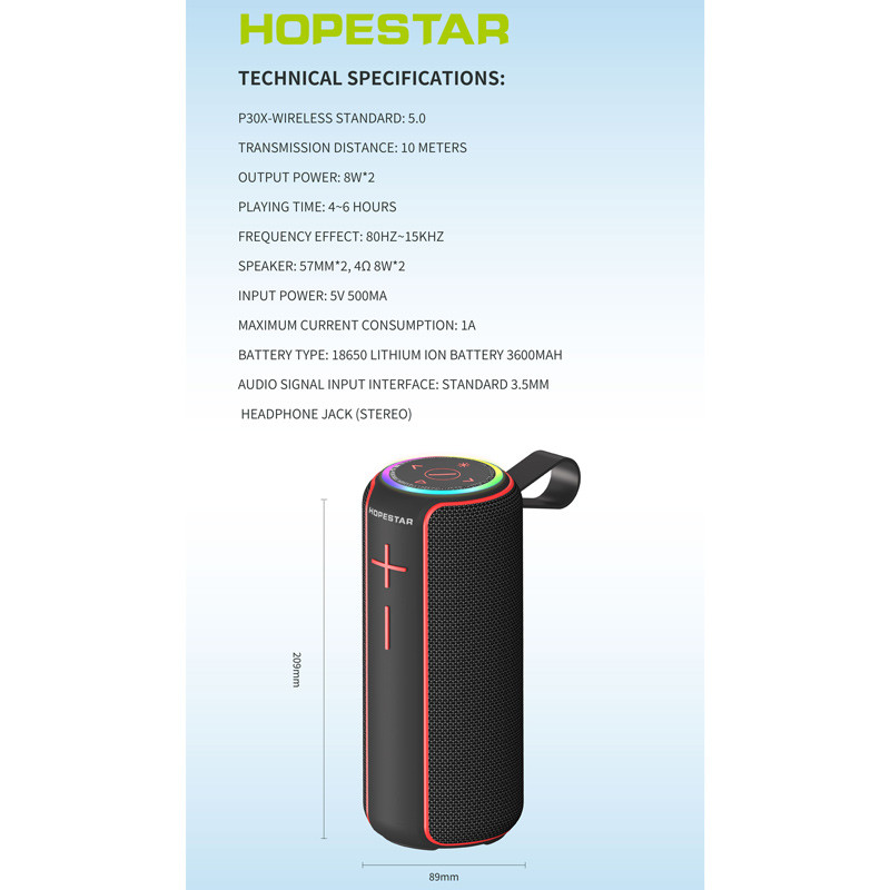 اسپیکر بلوتوثی رم و فلش خور Hopestar P30x