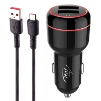 شارژر فندکی فست شارژ Itel ICC-11M 3.4A 17W + کابل میکرو یو اس بی
