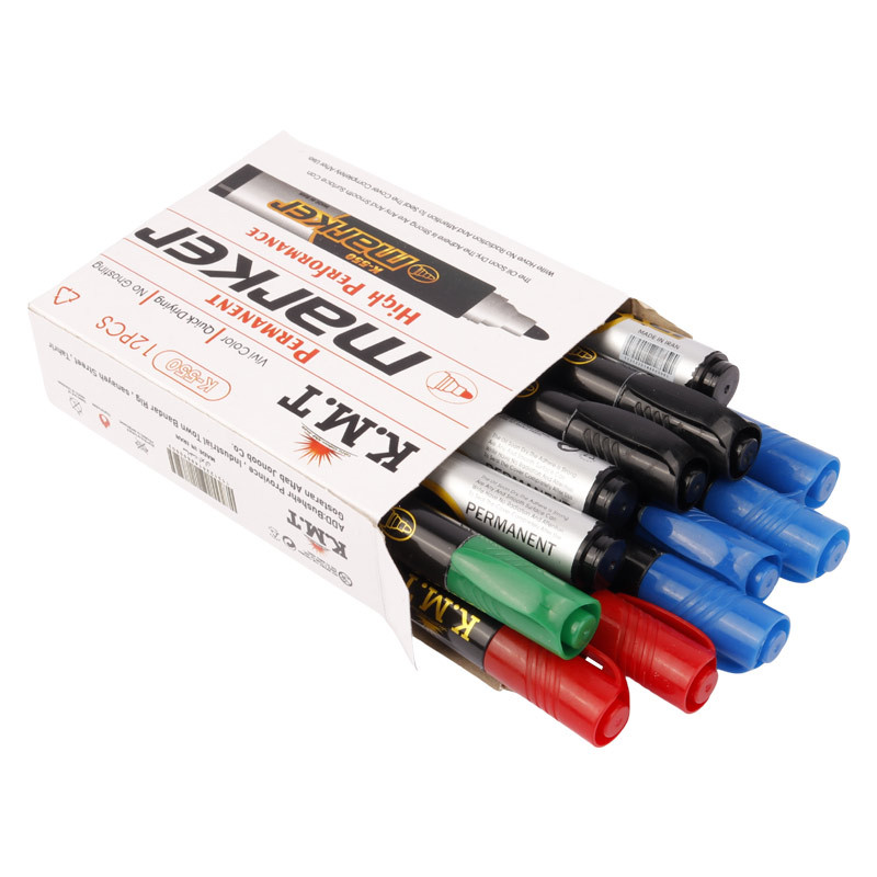 ماژیک معمولی کی ام تی نوک گرد K.M.T K-550 بسته 12 عددی