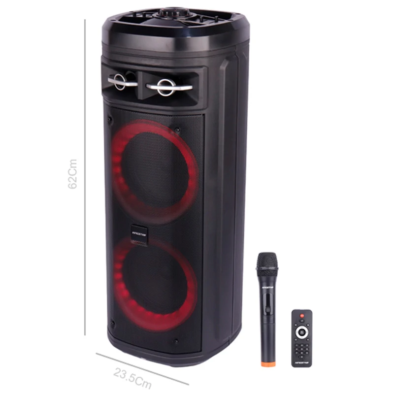 اسپیکر چمدانی بلوتوثی رم و فلش خور KingStar KBS455 + میکروفون و ریموت کنترل