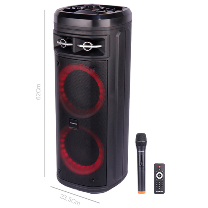 اسپیکر چمدانی بلوتوثی رم و فلش خور KingStar KBS455 + میکروفون و ریموت کنترل