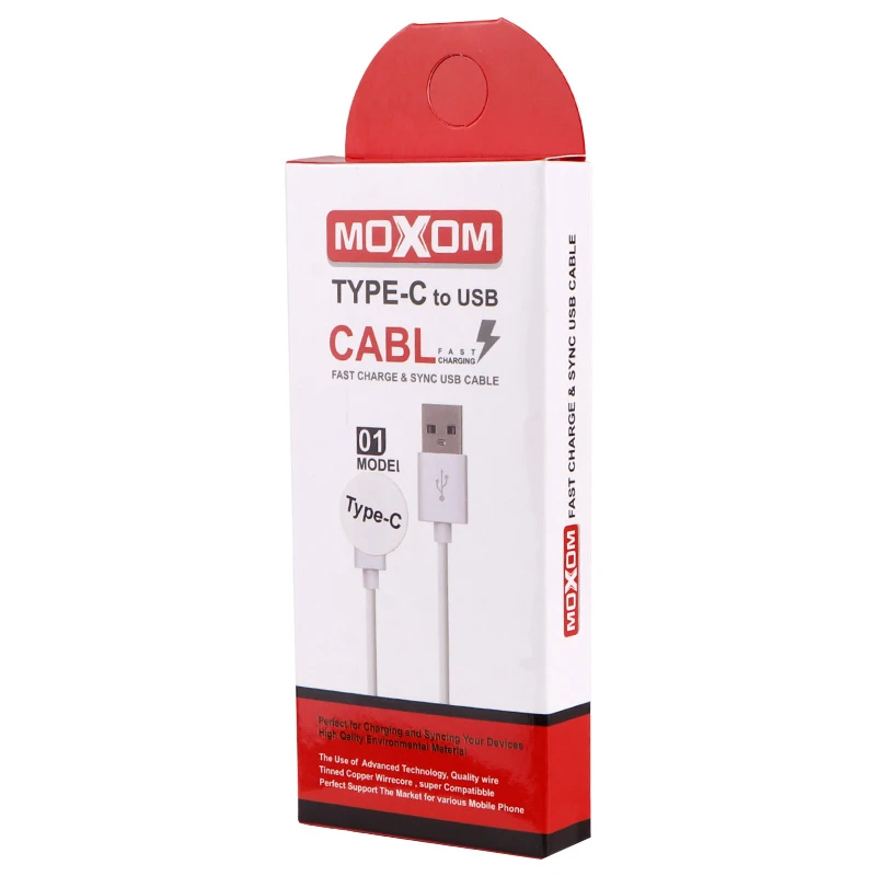 کابل تایپ سی فست شارژ Moxom 01 طول 1 متر