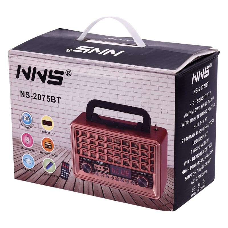 رادیو اسپیکر بلوتوثی رم و فلش خور NNS NS-2075BT + ریموت کنترل