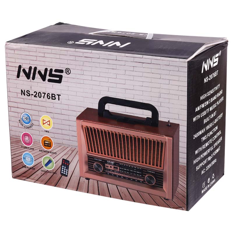 رادیو اسپیکر بلوتوثی رم و فلش خور NNS NS-2076BT + ریموت کنترل