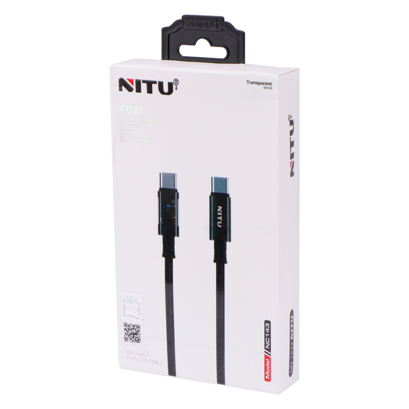 کابل تبدیل فست شارژ Nitu NC143 Type-C to Type-C 60W 1m