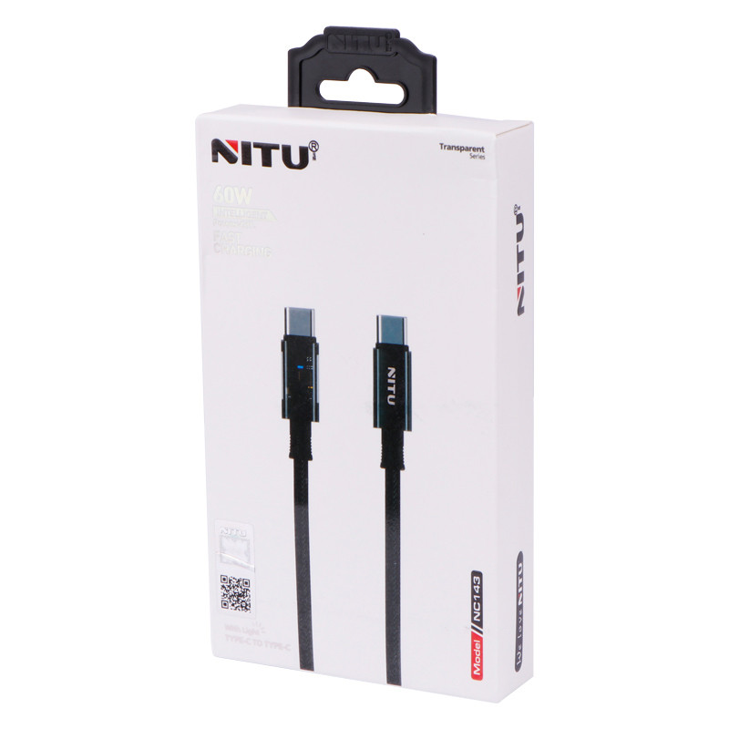 کابل تبدیل فست شارژ Nitu NC143 Type-C to Type-C 60W 1m