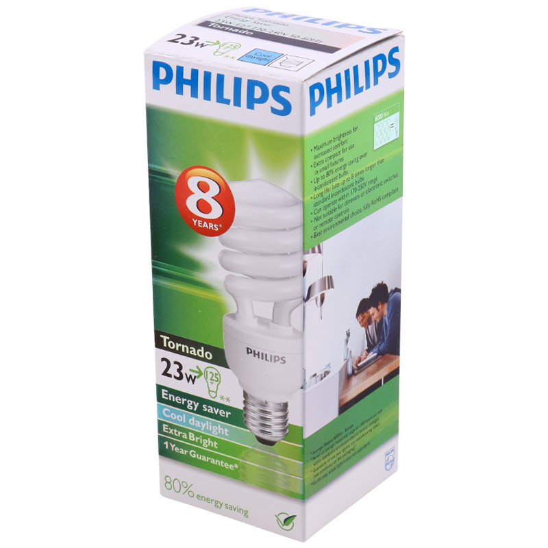 لامپ کم مصرف فیلیپس Philips Tornado Half Spiral E27 23W