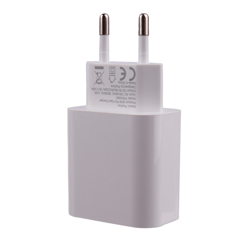 شارژر دیواری 20 وات پرووان PWC540 PD 3A + کابل آیفونی