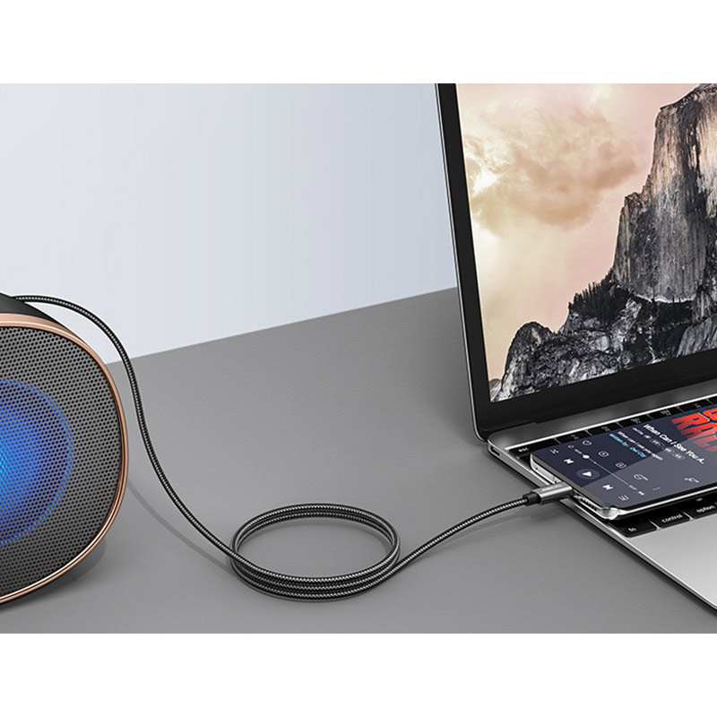 کابل تبدیل Recci RH02 Lightning To AUX 1m