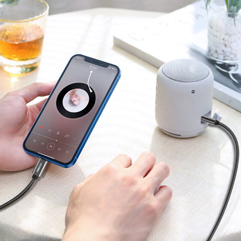 کابل تبدیل Recci RH02 Lightning To AUX 1m