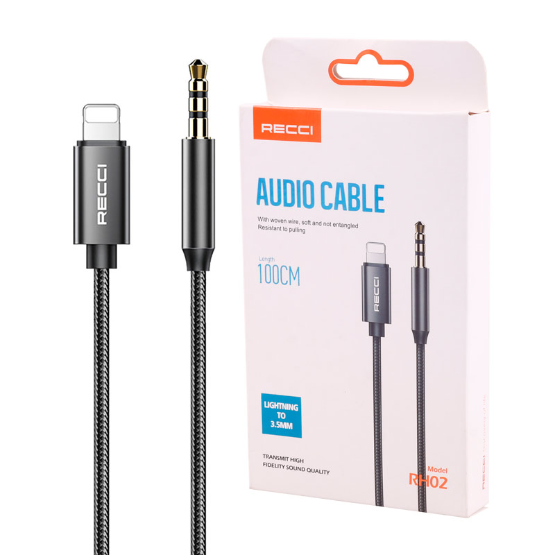 کابل تبدیل Recci RH02 Lightning To AUX 1m