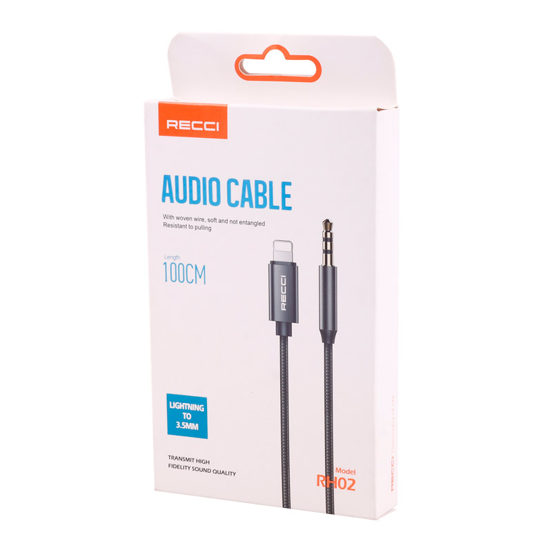 کابل تبدیل Recci RH02 Lightning To AUX 1m