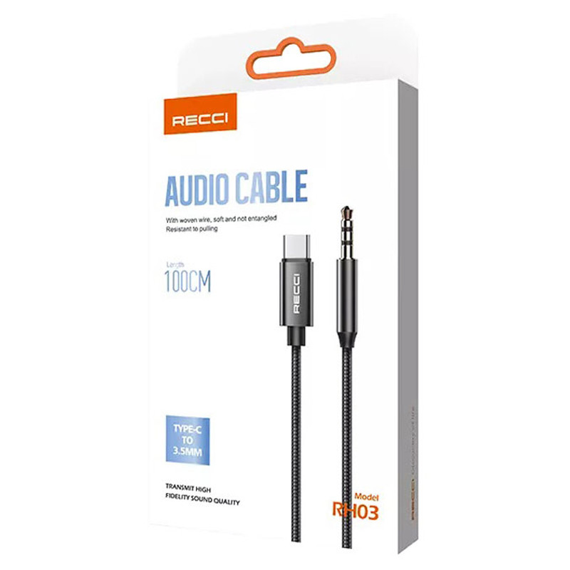 کابل تبدیل Recci RH03 Type-C To AUX 1m