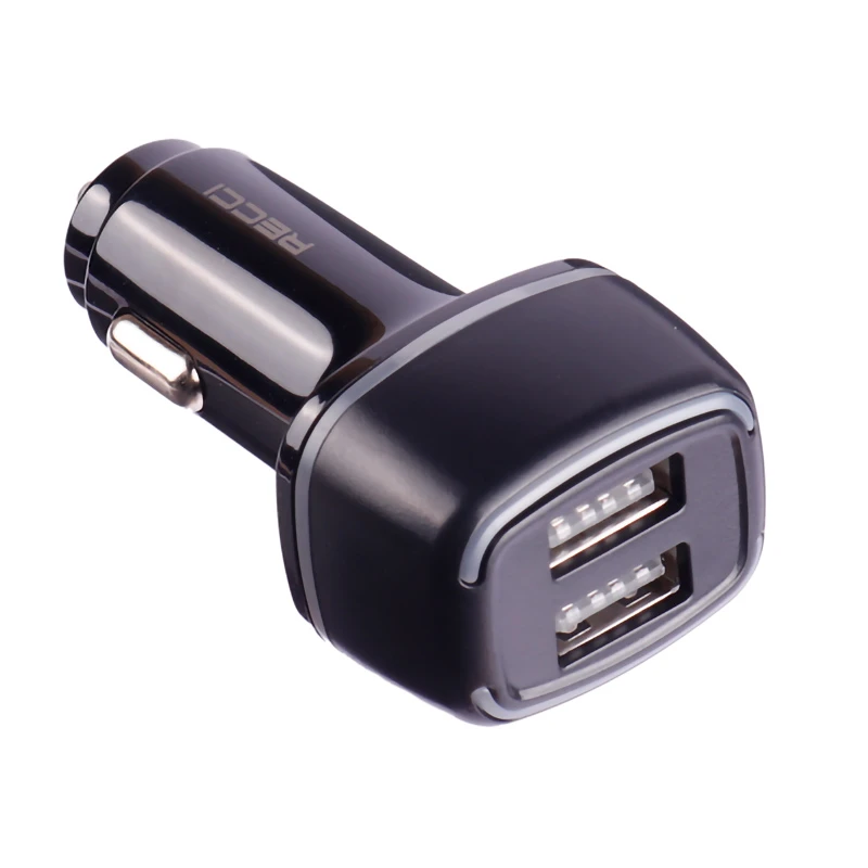 شارژر فندکی Recci RQ05L 2.4A 12W + کابل آیفونی