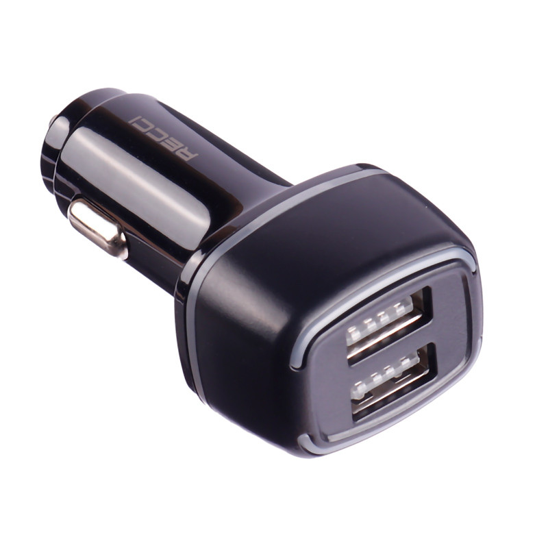 شارژر فندکی Recci RQ05L 2.4A 12W + کابل آیفونی