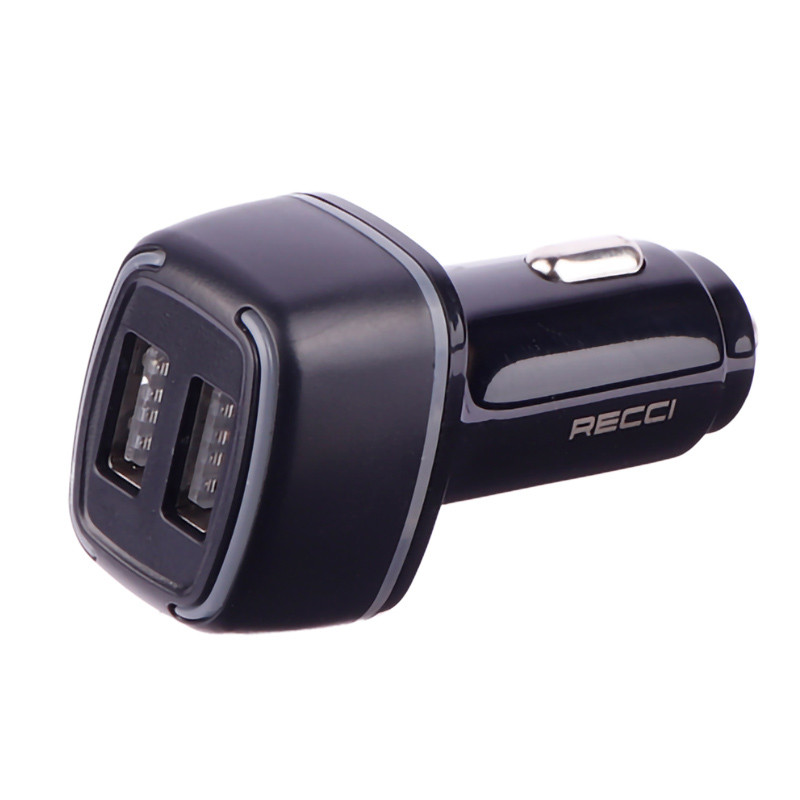 شارژر فندکی Recci RQ05L 2.4A 12W + کابل آیفونی