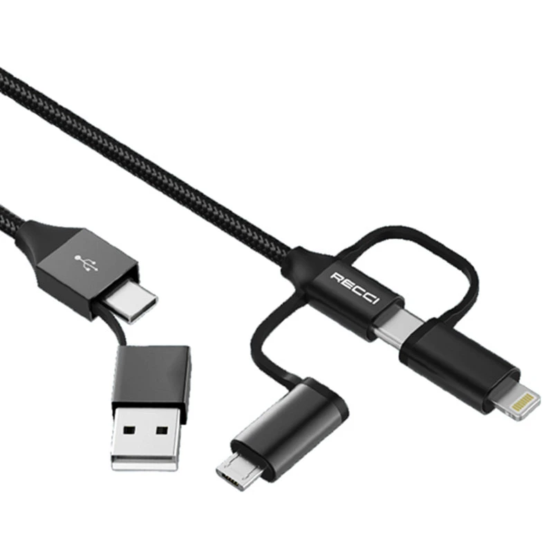 کابل شارژ چندکاره 3 آمپر Recci RTC-T07 طول 1 متر