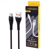 کابل میکرو یو اس بی 2.1 آمپر سیبراتون S201A طول 1.1 متر
