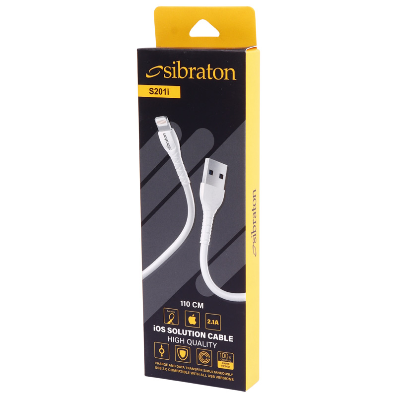کابل آیفونی Sibraton S201i 2.1A 1.1m