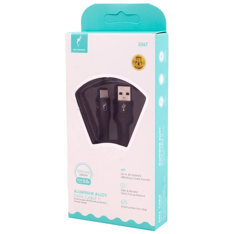 کابل تایپ سی فست شارژ 3 آمپر اسکای دلفین S06T طول 1 متر