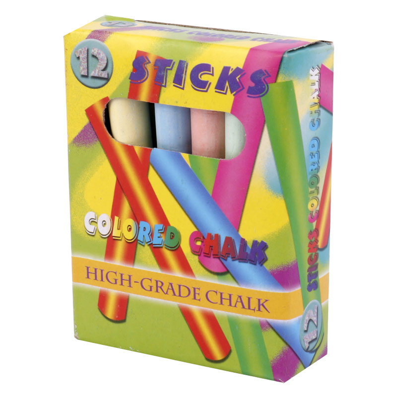 گچ تخته سیاه رنگی Sticks بسته 12 عددی