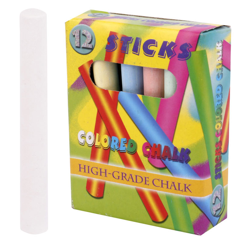 گچ تخته سیاه رنگی Sticks بسته 12 عددی