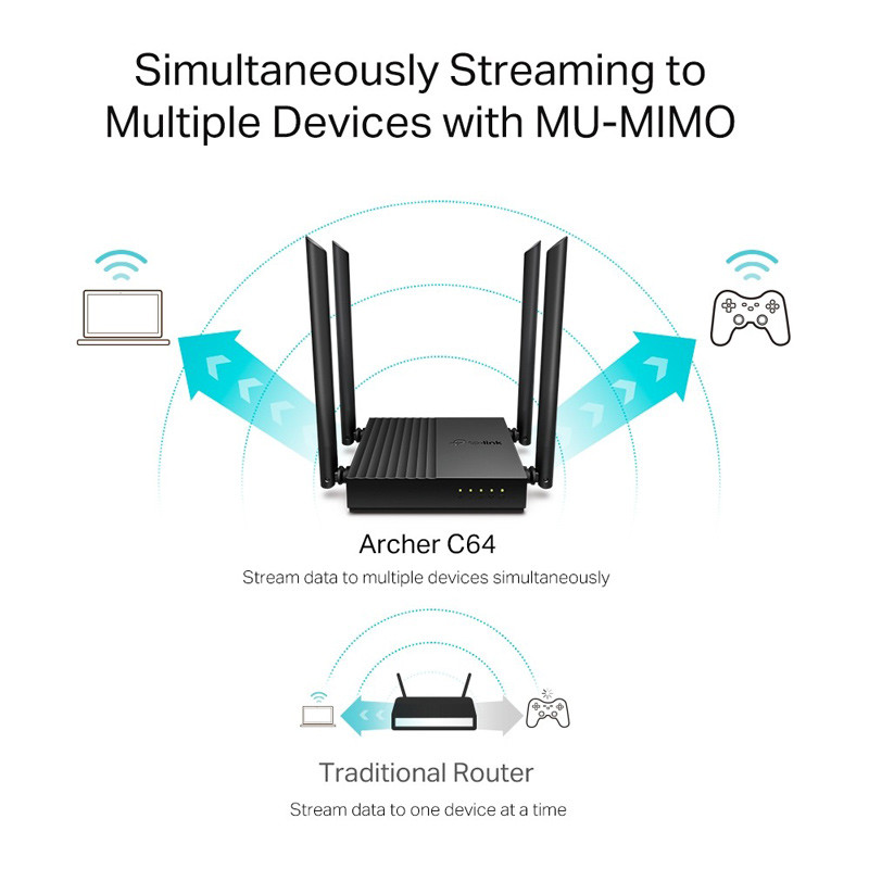 روتر 4 آنتن TP-Link AC1200 Archer C64 400Mbps