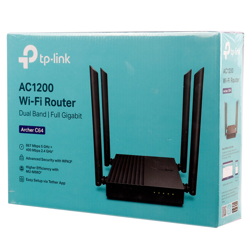 روتر 4 آنتن TP-Link AC1200 Archer C64 400Mbps