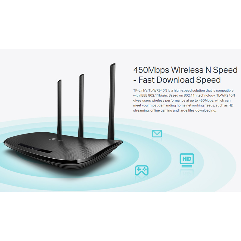 روتر 3 آنتن TP-Link TL-WR940N N450 450Mbps