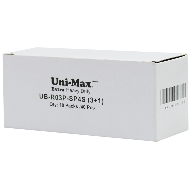 باتری چهارتایی نیم قلمی Uni-Max Extra Heavy Duty UB-R03P-SP4S 1.5V AAA بسته 40 عددی شرینک