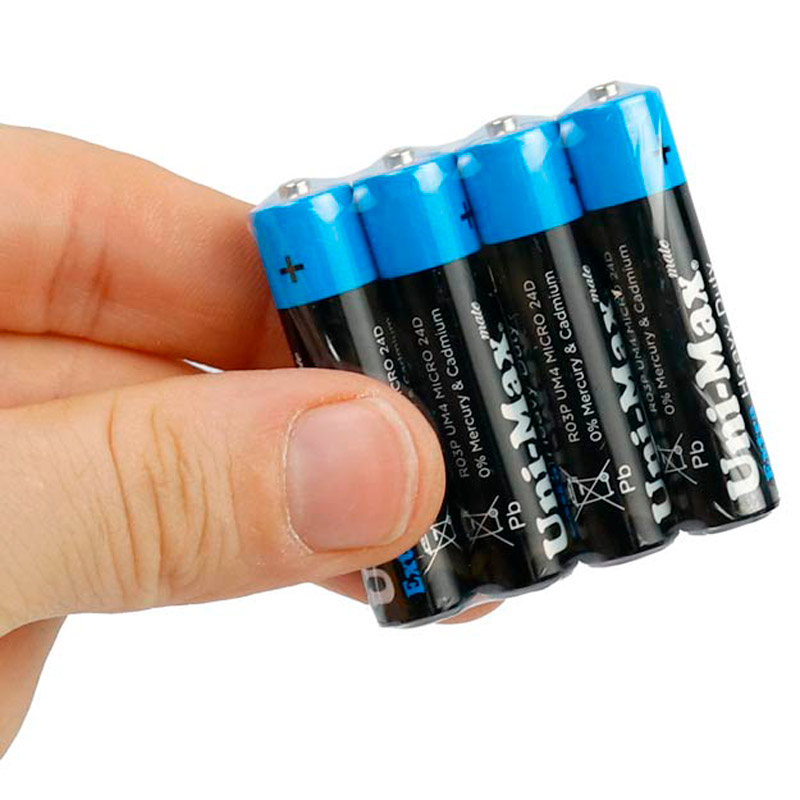باتری چهارتایی نیم قلمی Uni-Max Extra Heavy Duty UB-R03P-SP4S 1.5V AAA بسته 40 عددی شرینک