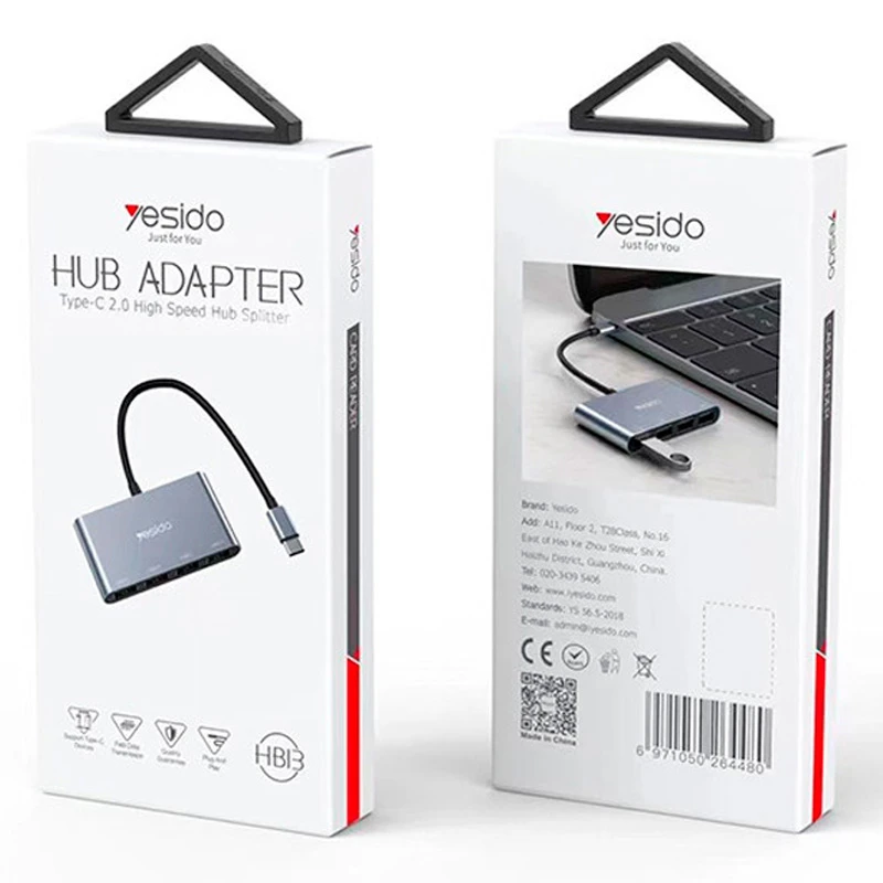 هاب 4 پورت USB2.0 یسیدو HB13