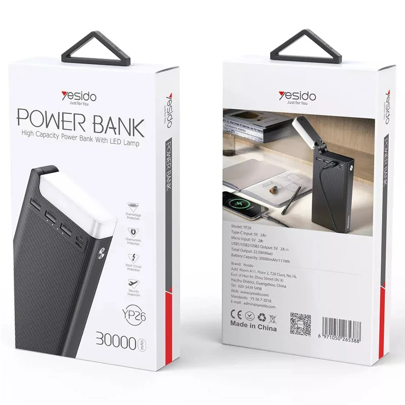 پاور بانک فست شارژ 30000 یسیدو Yesido YP26 PD 22.5W