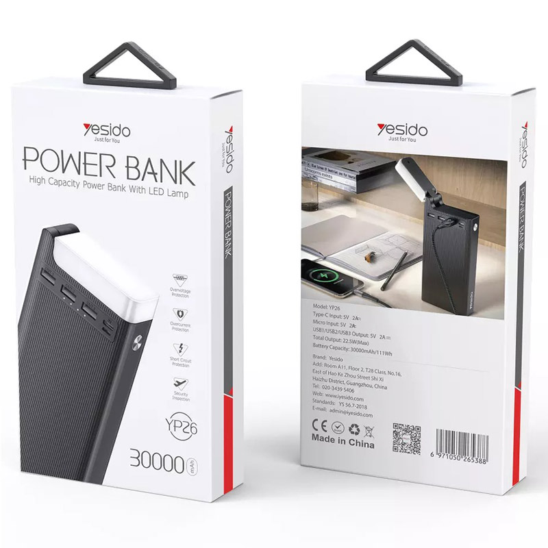 پاور بانک فست شارژ 30000 یسیدو Yesido YP26 PD 22.5W