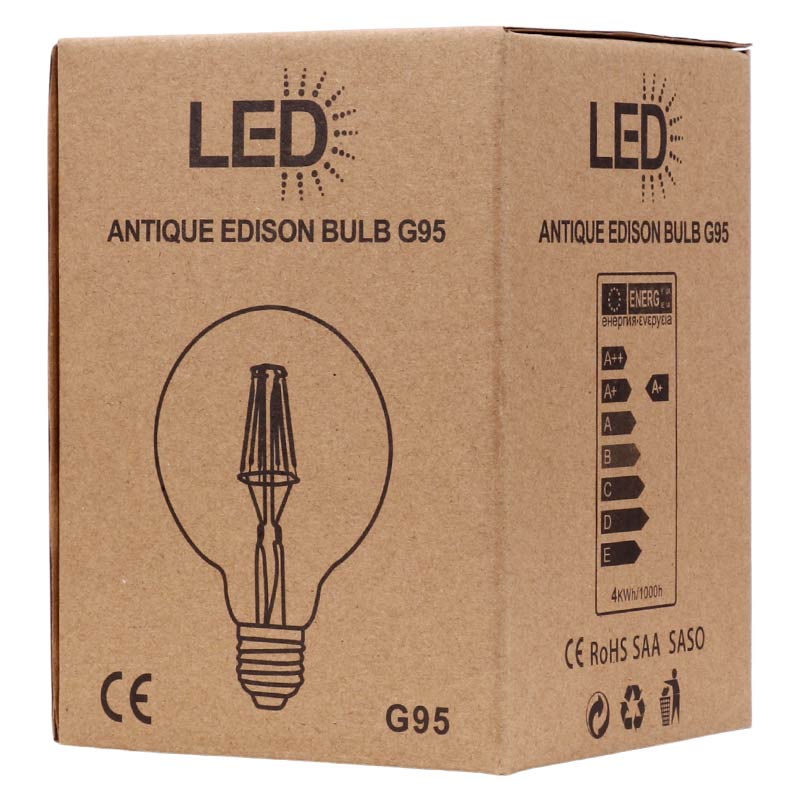 لامپ فیلامنتی حبابی 4 وات Antique G95 پایه E27