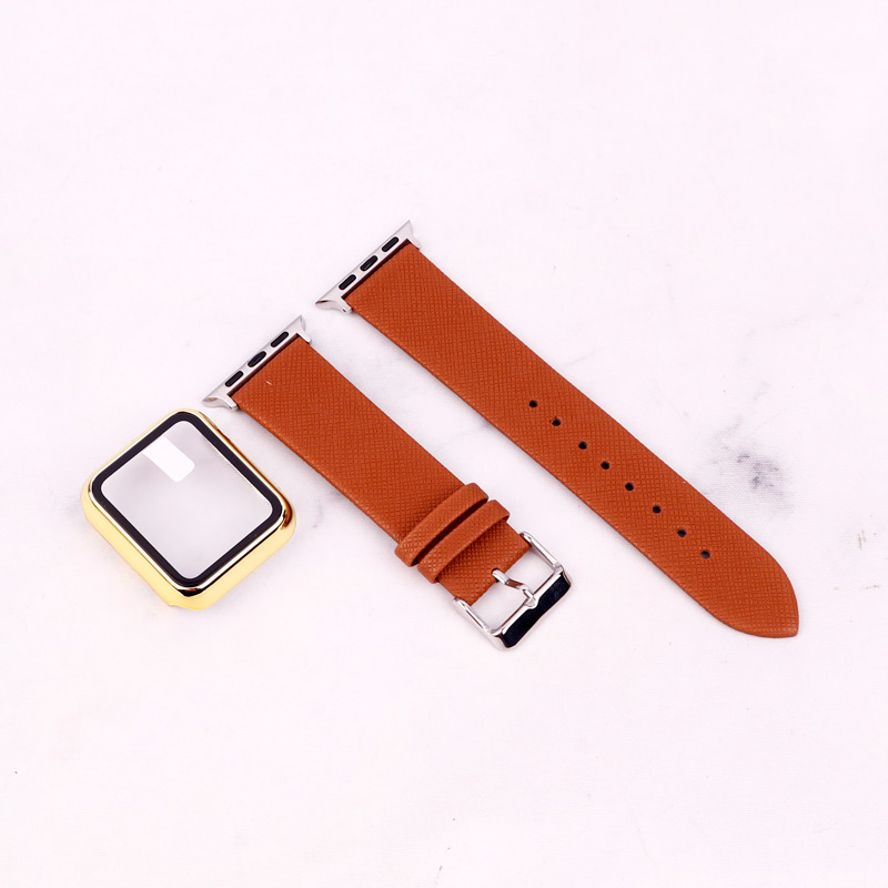 بند اپل واچ طرح چرم + محافظ صفحه 38mm