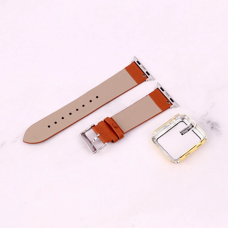 بند اپل واچ طرح چرم + محافظ صفحه 38mm