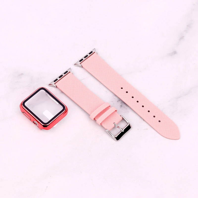 بند اپل واچ طرح چرم + محافظ صفحه 38mm