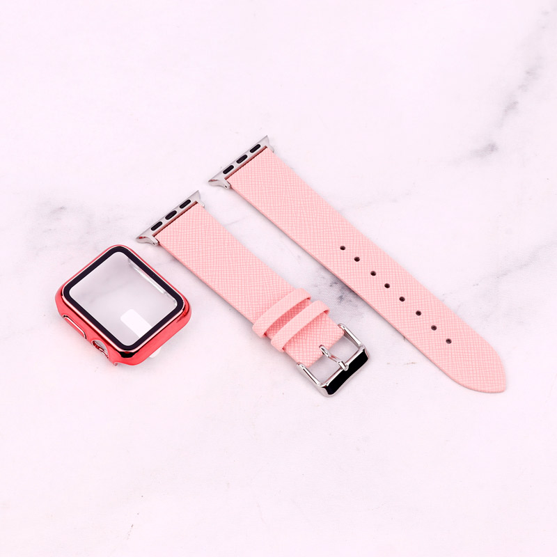 بند اپل واچ طرح چرم + محافظ صفحه 38mm