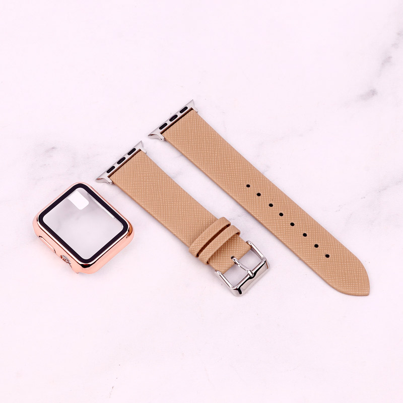 بند اپل واچ طرح چرم + محافظ صفحه 38mm