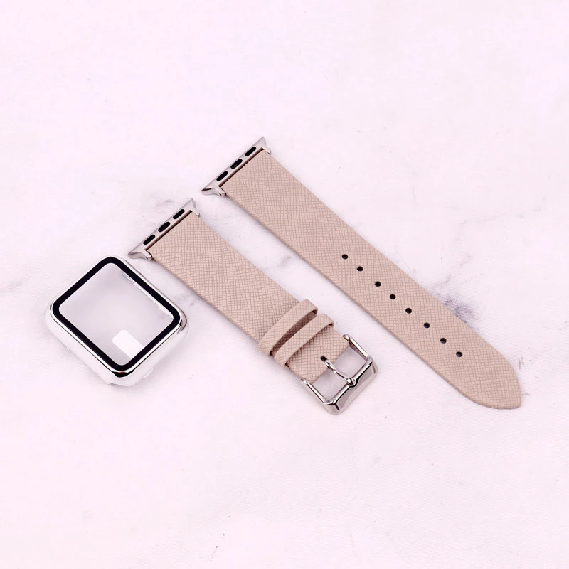 بند اپل واچ طرح چرم + محافظ صفحه 38mm