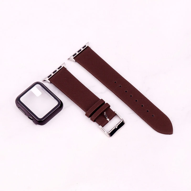 بند اپل واچ طرح چرم + محافظ صفحه 38mm